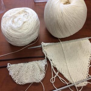 silk and cotton yarn samples