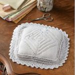 Knitted counterpane inspired pincushion