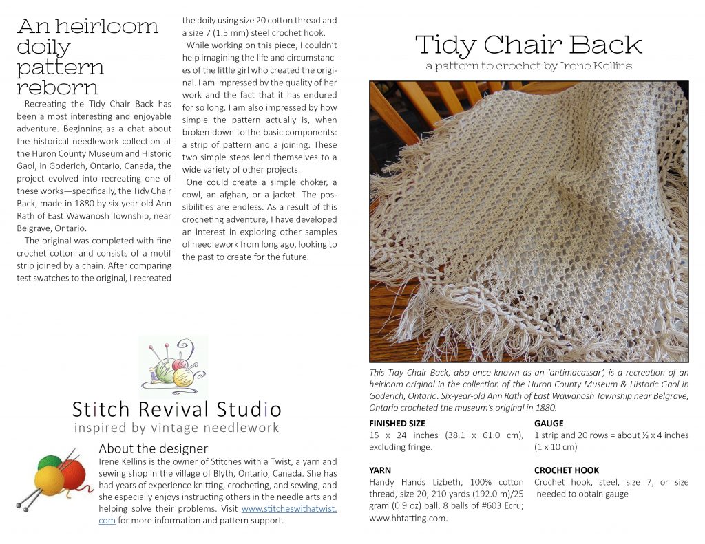 Stitch Revival Studio Tidy Chair Back Pattern