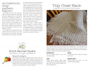 Stitch Revival Studio Tidy Chair Back Pattern