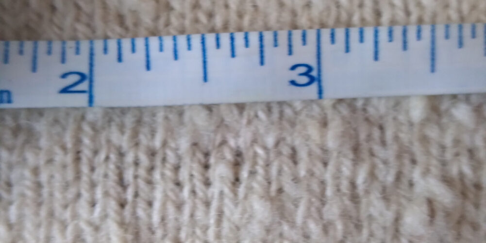Huron County Arcott knitting sample 1 close up a