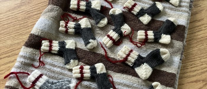 Mini knitted Christmas worksocks 3 Mini knitted Christmas worksocks order